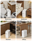 Touchless Automatic Bathroom Trash Can with Lid - 3 Gallon Slim Motion Sensor Garbage Can for Bedroom, Kitchen