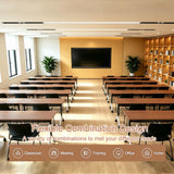 4 Pack Folding Walnut Conference Table,47.2in Modular Mobile Training Table