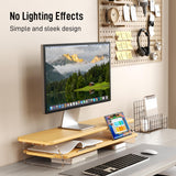 Bamboo Dual Monitor Stand for Desk,31.5 In 2 Tier Computer Riser Organizer