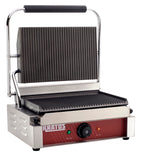Kratos Commercial Electric Panini Sandwich Grill with Grooved Plates, 14" x 9" Cooking Surface, Commercial Countertop Panini Press, 120V, 1750W (29Y-020)