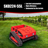 Lawn Mower, Remote Control Lawn Mower, Small Crawler Oil-Electric Hybrid Four-Wheel Drive Lawn Mowing and Weed Whacker