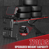 GIKPAL Adjustable Weight Bench, Foldable Workout Bench for Home Gym, Incline Decline Flat Exercise Bench Press for Full Body Strength Training w/Extended Headrest and Leg Extension (Black - New GIKPAL