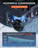 EKOJUCE 12V Refrigerator, 69 Quart Electric Cooler, 12V/24V DC 100~240V AC, 12v cooler -4℉~68℉, Portable Freezer with Wheels