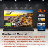 Elite Screens Kestrel Tab-Tension 3 CineGrey 4D, 150 inch 16:9, Standard Throw ISF Ceiling Ambient Light Rejecting (CLR/ALR) Electric Floor-Rising Projector Screen, Programmed Remote Kit, FTE150H3-C4D