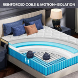 RRESTA Firm Queen Mattress 14 Inch - Hotel Collection Hybrid Mattress with 7-Zone Support for Spinal Alignment, Extra Back & Hip Support, Fiberglass-Free, CertiPUR-US Certified, 365-Night Trial