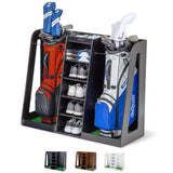 GoSports Premium Wooden Golf Bag Organizer and Storage Rack – Black, Brown, and White GoSports