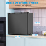 Electactic 1.7 Cu.ft Mini Fridge with Freezer, Compact Refrigerator, Single Reversible Door, Ultra Quiet, Black
