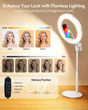 Desk Ring Light with Stand for Computer, Zoom Lighting for Computer