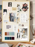 Fabric Bulletin Board 40x30 inches, Golden Aluminum Framed Wall Pin Board