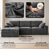ReeQuo 120" Oversized Modular Sectional Sofa, Boneless Couch for Living Room, Modern Comfy L Shaped Cloud Couch Sectional with Movable Ottoman, Removable Covers 28" Extra Deep Seat, Dark Grey