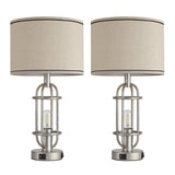 Reaketon Table Lamps for Living Room Set of 2, 22.3" Farmhouse Lamps for Nightstand, Industrial Table Lamps for Bedroom with USB Ports, Bulbs Included