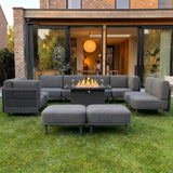 LayinSun 11 Pieces Patio Furniture Set with Fire Pit Table