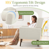 cinkehome Accent Arm Chairs for Living Room, Chenille Upholstered Mordern Armchair, Comfy Soft Padded Lounge Chair in Small Spaces, Bedroom, Pillow, Solid Wood Leg, Beige