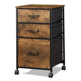 DEVAISE Mobile File Cabinet, Rolling Printer Stand with 3 Drawers, Fabric Vertical Filing Cabinet fits A4 or Letter Size for Home Office