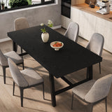 GarveeHome Industrial Dining Table for 6-8 People, 70.87" Long Large Kitchen Table with Sturdy Metal Frame
