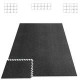 HAPBEAR 0.56'' Thick 6 Pcs 24 Sq Ft Exercise Equipment Mats - High-Density Rubber Top EVA Foam Interlocking Mats, 24x24in Tiles, Heavy-Duty Treadmill Mat for Hardwood Floors, Home Gym Mat
