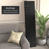 Red Lantern 6 ft. Tall Double Sided Black Crocodile Print Canvas Room Divider 3 Panel Freestanding Folding Privacy Screen Partition and Separator for Modern and Contemporary Bedroom Home Office Studio Red Lantern