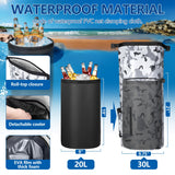 Smasrob 30L Waterproof Dry Bag with 20L Detachable Cooler, Dry Bag Cooler Backpack with Phone Pocket and Bottle Pouch, Suitable for Kayaking, Boating, Camping and Water Activities, Gray Camouflage