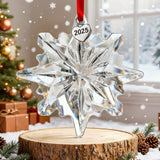 2026 Crystal Snowflak Suncatcher Faceted Christmas Hanging Ornament