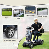 MobiCyc Heavy Duty Mobility Scooter for Adults & Seniors, 500W Motor, 20/30 Miles Long Range, 450 LBS Capacity, Removable Lithium Battery, 10" All-Terrain Tires, with Windshield & Suspension