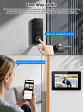 Wired Smart Video Doorbell Intercom System,WiFi 1080P Video Doorbell Camera with Monitor,Video Door Phone,Two-Way Audio,Motion Detection(2 Bell + 3 Monitor)