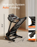 Renestar Treadmills for Home, Treadmill with Auto Incline, Folding Treadmills for Running Walking, 300LBS Weight Capacity, Max Speed 10MPH, Bluetooth Speaker, Pulse Monitor