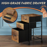 DEVAISE Mobile File Cabinet, Rolling Printer Stand with 3 Drawers, Fabric Vertical Filing Cabinet fits A4 or Letter Size for Home Office