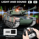 Supdex 1:18 RC Tank, 2.4G US M1A2 Metal Alloy Metal US M26 Remote Control Tank That Shoot BBS Model Toys, Army Toy with Smoke, Lights, Sound and Recoil,Military RC Vehicle for Adults and Kids Age 6+