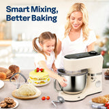 VIVOHOME Stand Mixer with Fermentation, One-Touch Presets Electric Dough Mixer with 6 Qt Bowl, Kitchen Standing Mixer for Baking, White
