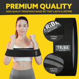 Fabric Resistance Bands for Legs - Workout Bands Resistance Bands for Men and Women - Booty Bands for Working Out - Exercise Bands Resistance Bands Set - Elastic Bands for Exercise (Gray) Tribe Lifting