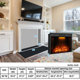 Dreamflame 36 inch Electric Fireplace, Wall Fireplace Electric with Remote Control, Realistic Log and Crackling Sound, Overheating Protection and Timer, 750/1500W Black