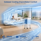 MOMOVOKA Swamp Cooler, 3 IN 1 Evaporative Air Cooler with 2 Gal Water Tank, 4 Ice Packs, 8H,3 Speeds, 4 Modes, Windowless Portable Air Conditioners for BedroomTimer (white&black) (white&black)