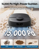 eufy C28 Robot Vacuum and Mop Combo,15,000 Pa Suction, HydroJet Always Fresh Roller Mop, Upgraded from X10 Pro, Zero-Tangle Design for Pet Hair, Auto Mop Washing&Drying, Self-Emptying&Refilling