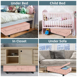 Supowin Under Bed Storage with Wheels, Rolling Underbed Storage Containers with Lids, Under Bed Shoe Storage Bins Organizer with Reinforced Metal Bottom Support and Three Handles
