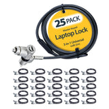 StarTech 25-Pack Universal Laptop Lock, 6.6ft, TAA (2m)