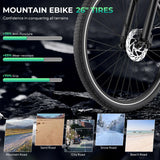 Movcan V80 Electric Bike, 1000W Motor 28MPH Ebike, 48V 13Ah Removeable Battery, 26'' City Cruiser Adult Electric Bicycles up to 70 Miles, 7-Speed Dual Disc Brake, Mountain E Bike for Commuting