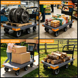 Push Cart, Folding Mobile Platform Trolley,Thickened and Reinforced, 360° Swivel Wheels,