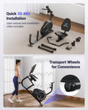 MERACH Recumbent Exercise Bike for Home with Smart Bluetooth and Exclusive App Connectivity, LCD, Heart Rate Handle, S08 Magnetic Recumbent Bikes, Black MERACH