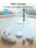 VAGKRI Tower Fan for Bedroom, 42" Quiet Floor Fan with 135° Vertical 90°Oscillation, 4 Modes, 4 Speeds, 15H Timers Standing bladeless Fans with Remote for Indoors
