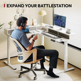 71" L Shaped Standing Desk with 4 Drawers, Height Adjustable Stand up Desk, Corner Gaming Desk with Monitor Stand
