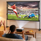 120 inch Outdoor Projector Screen with Stand, Portable Projector Screen Outdoor with Sand Bag, 16:9 4K HD Movie Screen with Carry Bag for Backyard, Camping, Theater