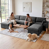 ReeQuo 150" Oversized Boneless Cloud Couch Sectional Sofa for Living Room
