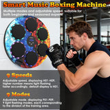 Music Boxing Machine with Boxing Gloves - Wall Mounted Punching Machine for Adults & Kids, 9-Speed Punch Game, Wall Boxing Punching Pad, Upgrade Gifts for Boys Age 6+ (Ice-Fire)