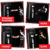 PROLAST 4Ft 135Lb XL Heavy Punching Boxing Bag for Adults, MMA, Martial Arts, Muay Thai, Kicking, Strength Training Equipment, Filled, New Edition Logo, Black