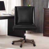 Upholstered Armless Office Chair Faux Leather Swivel Home Desk Office Chair