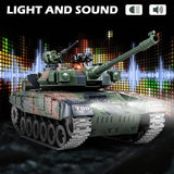 Supdex 1:18 RC Tank That Shoot BBS, 2.4G RUS T-90 Alloy Metal Remote Control Tank Model Toys, Army Toy with Smoke, Lights, Sound and Recoil,Military RC Vehicle for Adults and Kids 6+ Year Old