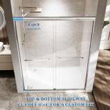 ENSO SENKA 56-60" W x 72" H Semi-Frameless Bypass Sliding Shower Door, Easy-to-Clean Treated Clear Tempered SGCC Glass, Polished Chrome