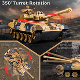 Supdex 1/24 RC Tank, Remote Control Russian T-90 Army Model Tank with Sound Effects, Lights and Smoke, 2.4G Military Model Toy for Kids, Perfect Birthday for Boys 6+ Years Old