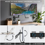 Mount-It! Proflex Dual Monitor Wall Mount with Crossbar