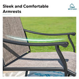 MFSTUDIO 5 Piece Outdoor Dining Set, Round Patio Table & Swivel Chairs